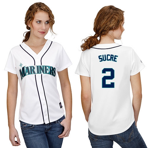 Jesus Sucre #2 mlb Jersey-Seattle Mariners Women's Authentic Home White Cool Base Baseball Jersey